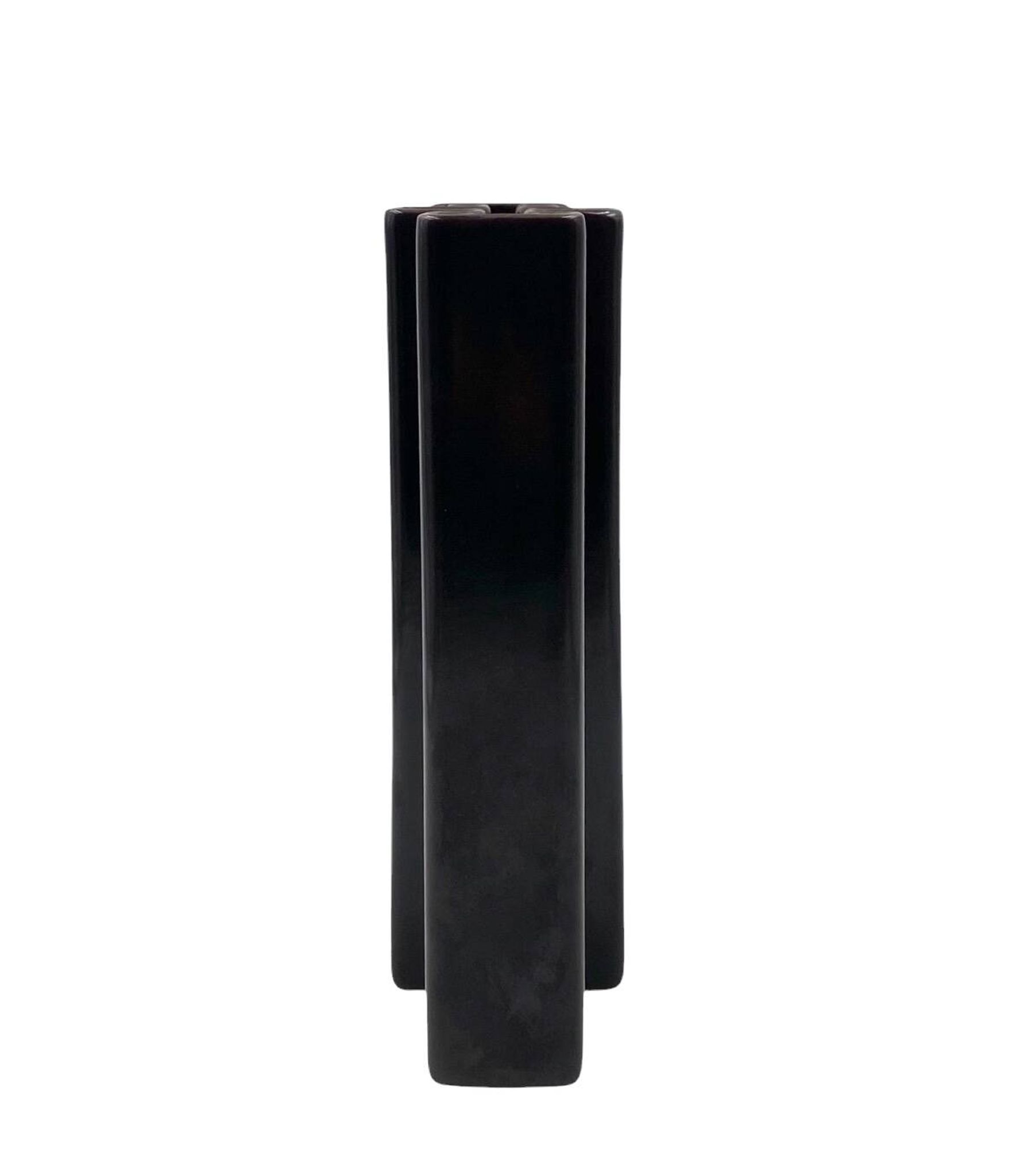 Angelo Mangiarotti, Space age brown ceramic vase, Fratelli Brambilla Italy ca. 1968