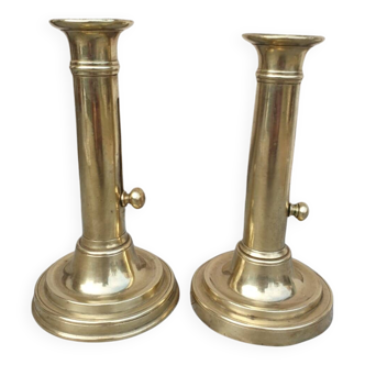 pair of brass candlesticks
