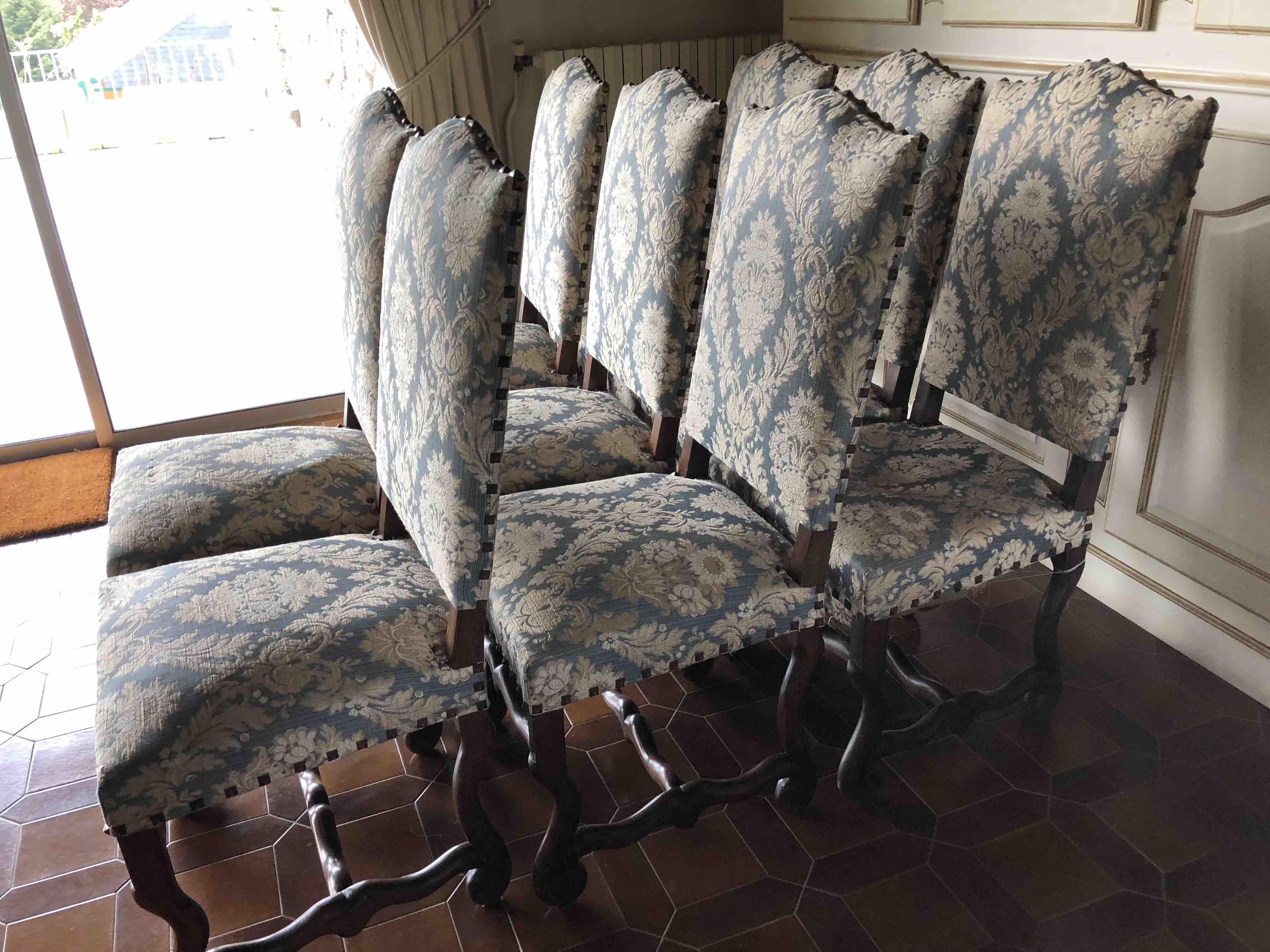 Set of 8 chairs style Louis XV