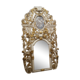 Monumental trumeau in lacquered and gilded carved wood end of the 17th century