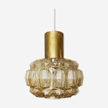 Glass pendant lamp by Glashütte Limburg