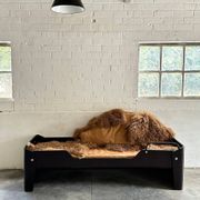 Lit par Jules Wabbes avec tissu Carine Boxy
