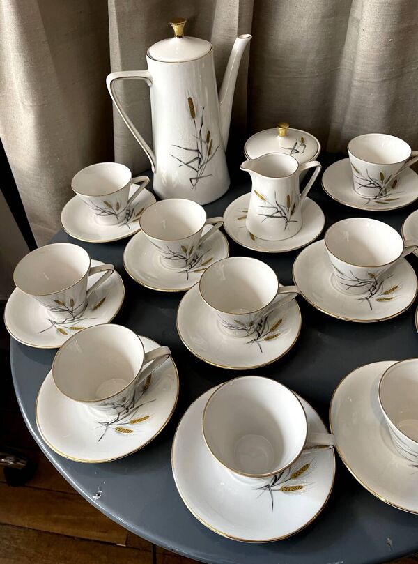 Service a cafe porcelaine bavaria decor epi de ble