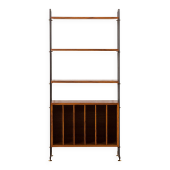 Mid-century free standing vinyl records wall unit, Italy 1970s.