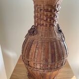 Vase en rotin vintage