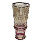50s vase with gold and burgundy decor