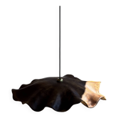Very large wavy flat leaf suspension in smooth teak D:60