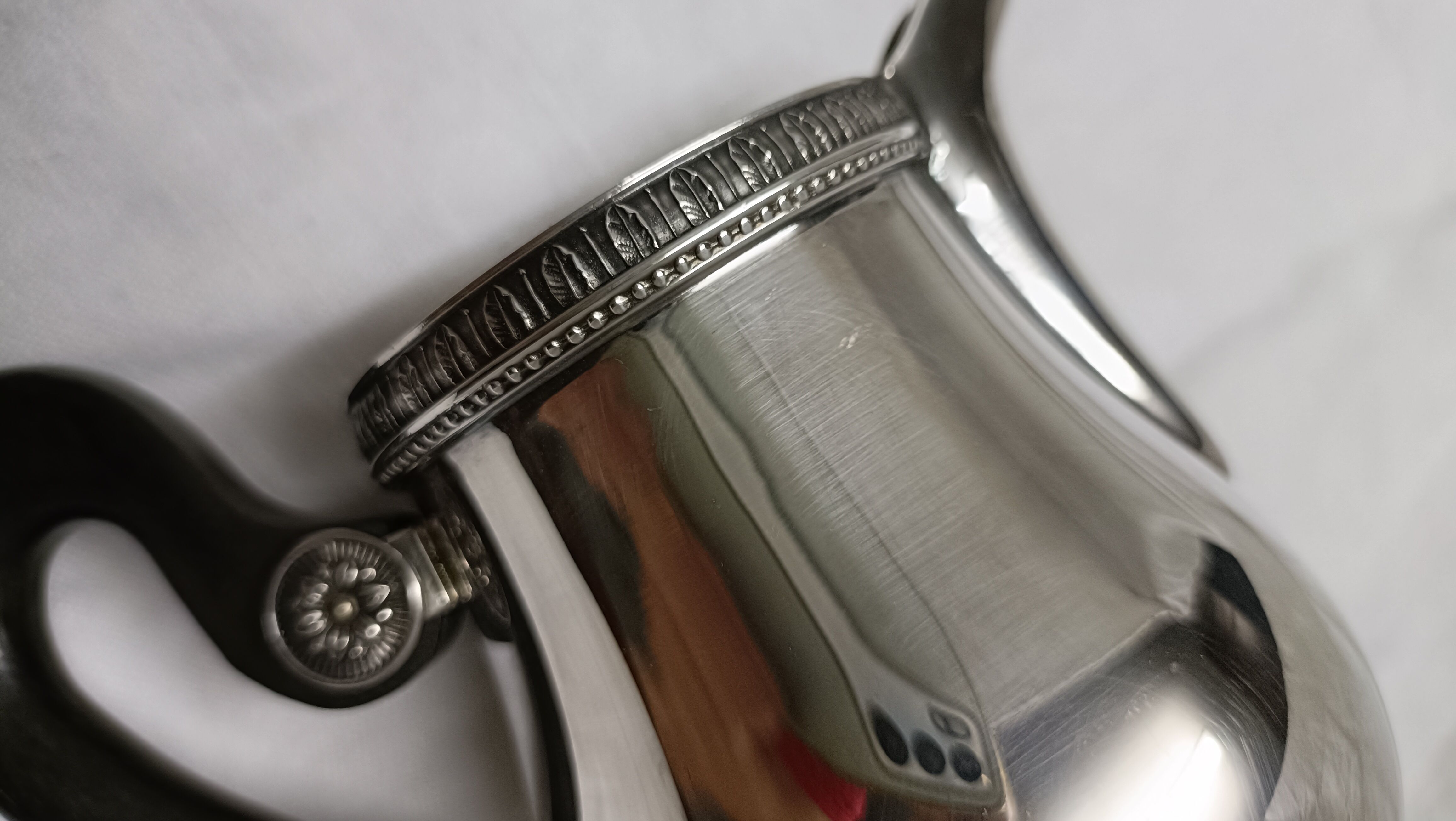 tea and coffee set 5 pieces in silver metal Gallia for Christofle model "Malmaison"