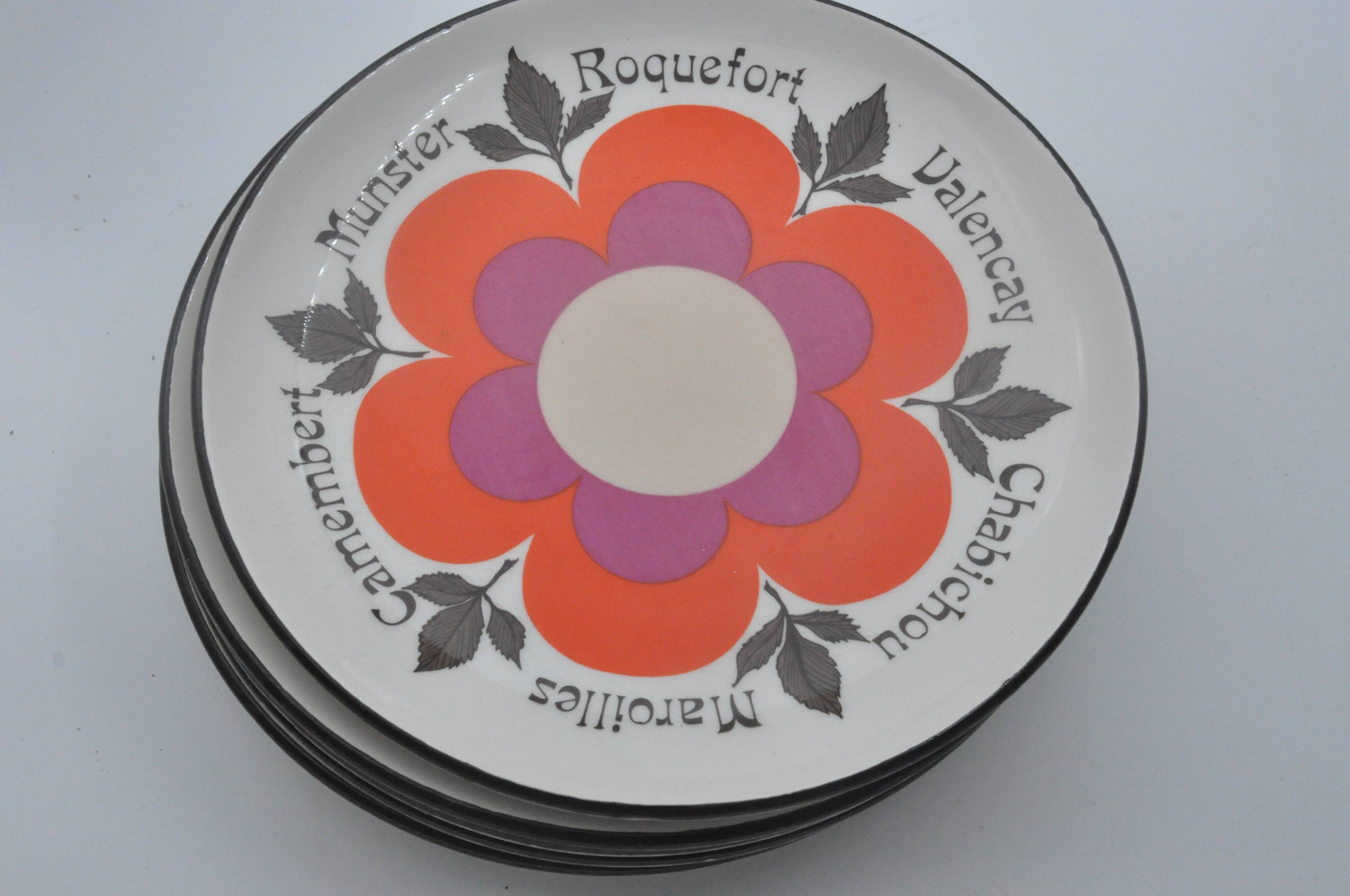 Old service 6 plates 2 cups GIEN model HARMONIS art table collection