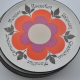 Old service 6 plates 2 cups GIEN model HARMONIS art table collection