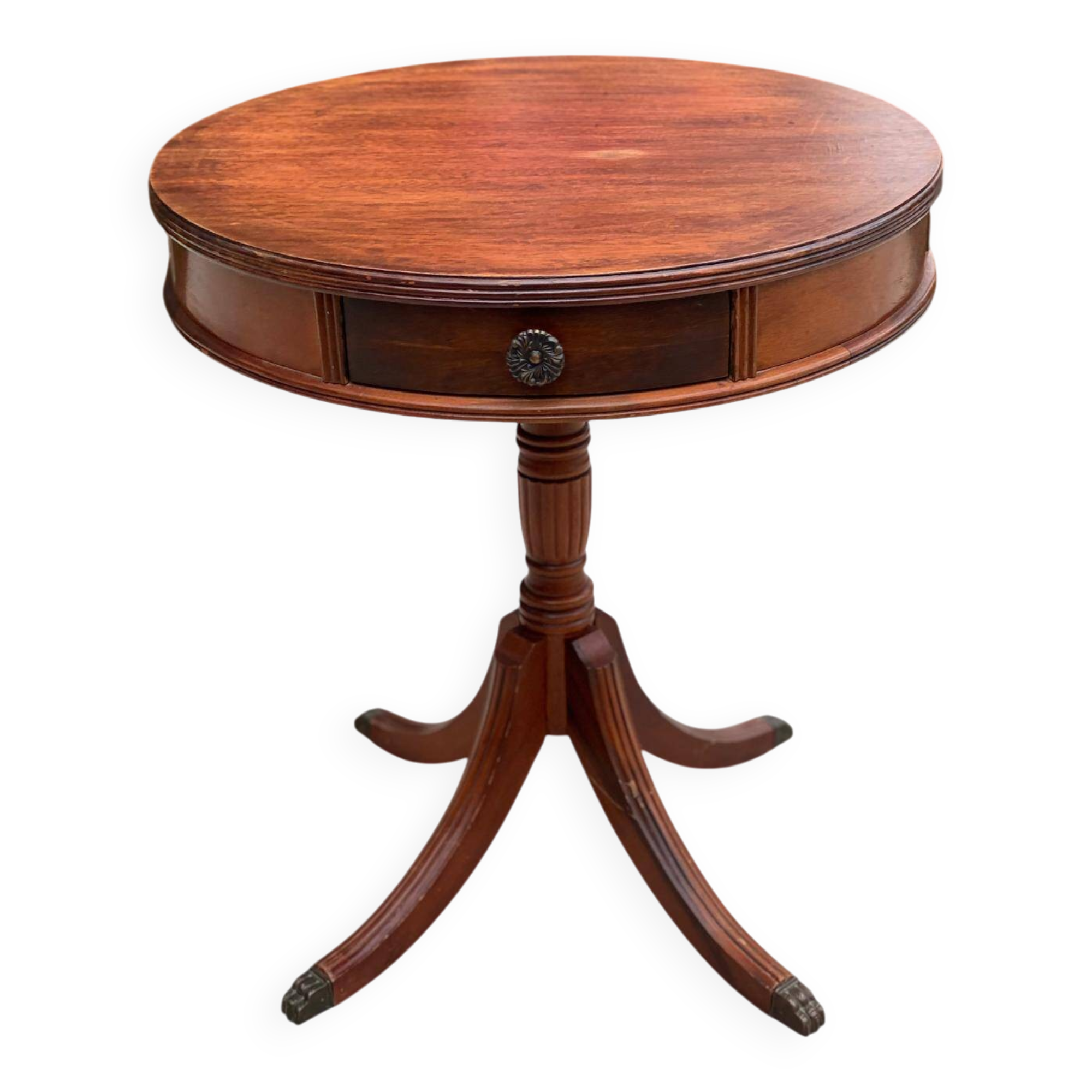 English style round side table lion claw 60cm