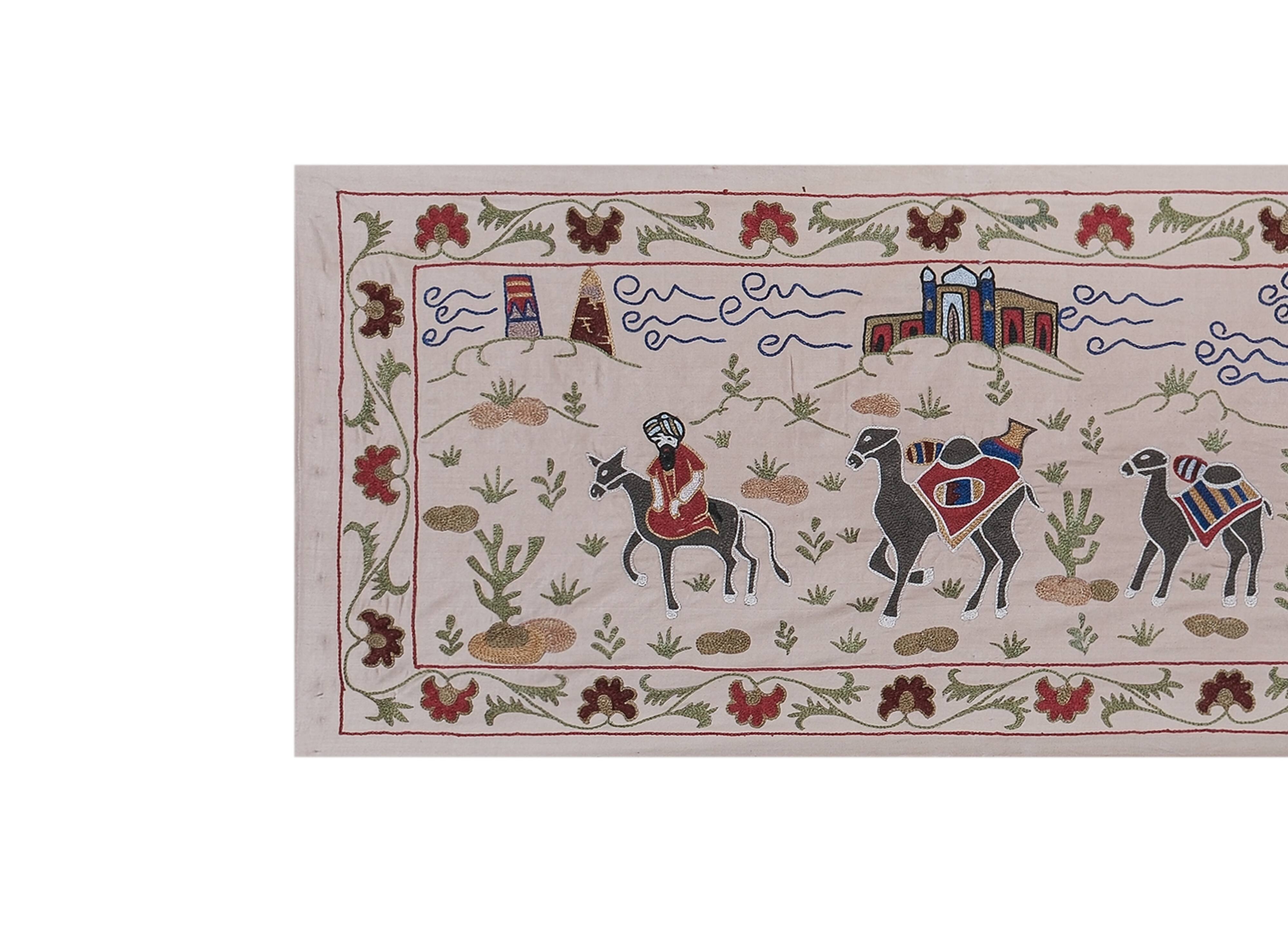 Hand knotted rug, vintage turkish rug 54x193 cm