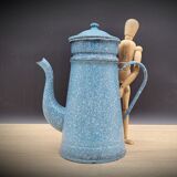 Enamelled marble blue coffee maker