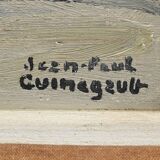 Painting “Boats at Low Tide”, signed J-P. Guinegault – 2nd part 20th century