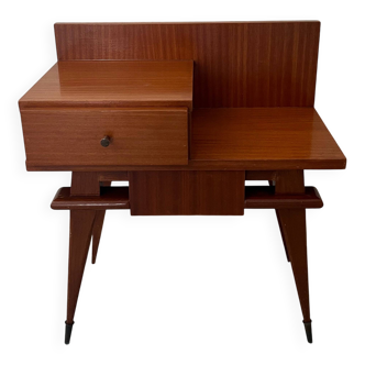 Table de chevet en bois vernis