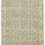 Tapis beige oriental rustique fait à la main 194 cm x 313 cm