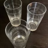 3 grandes verres en cristal dimension : hauteur -135 mm diamètre -0,75 mm