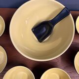 Ceramic black and yellow nuts dispender set 1960s