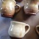 Lot de 7 tasses à café jaunes en grès vintage
