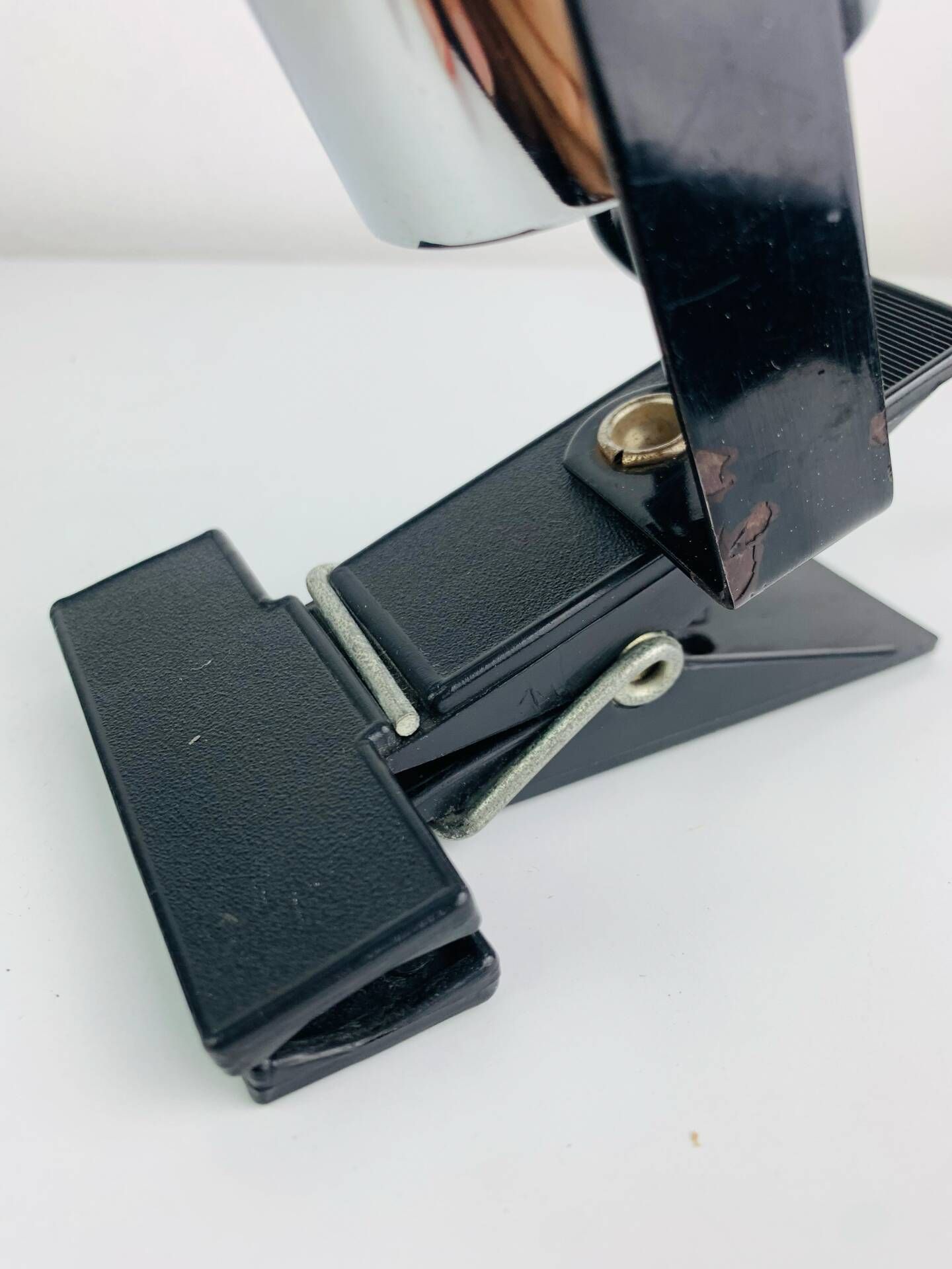 Pair of chrome clip-on spotlights, 1970s