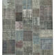 Hand-knotted oriental overdyed 197 cm x 300 cm grey patchwork carpet