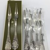 6 Christofle snail forks, Marly model, silver metal