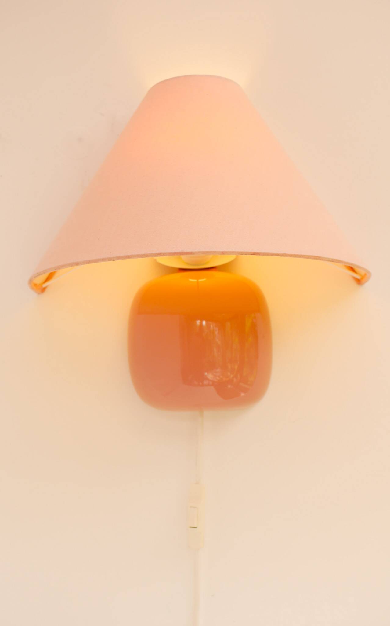 Vintage IKEA 80s sconce. A wall mounted lamp classic semi-round in pink