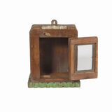 Vitrine murale petite ancienne boite a horloge patine d'origine inde