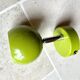 Small vintage metal spotlight in anis green/khaki color.