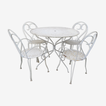 Salon jardin fer 2 chaises et 2 fauteuils