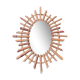 Miroir soleil en rotin vintage 1960