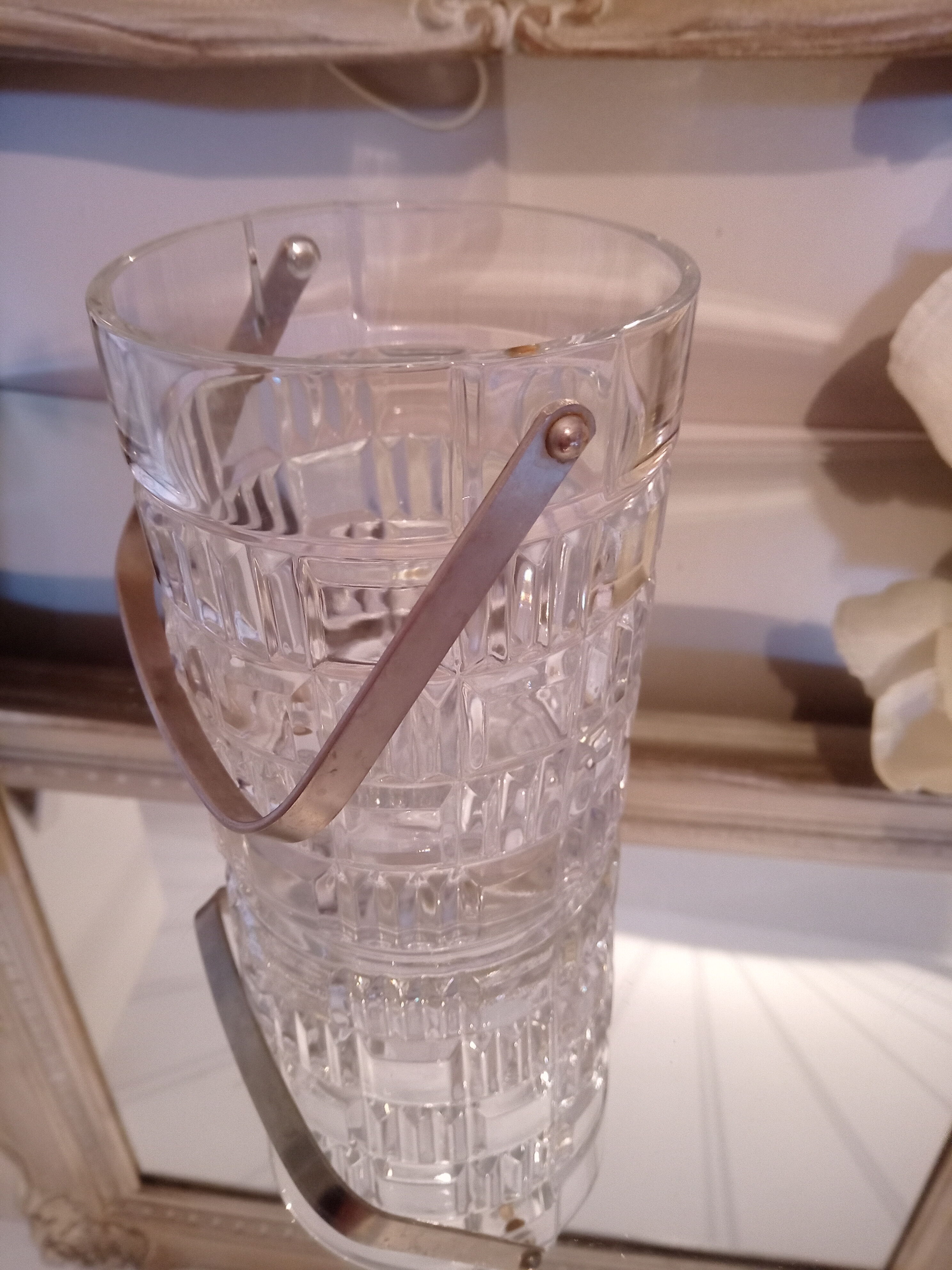 Molded glass ice bucket