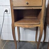 Pair of Louis XV style oak bedside tables