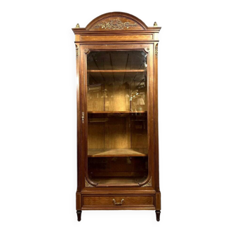 Parisian library in Louis XVI style in marquetry and gilded bronzes circa 1850