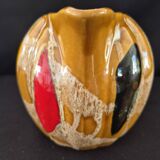 Melon-shaped ceramic jug, signed Poët-Laval, Cavaillon.