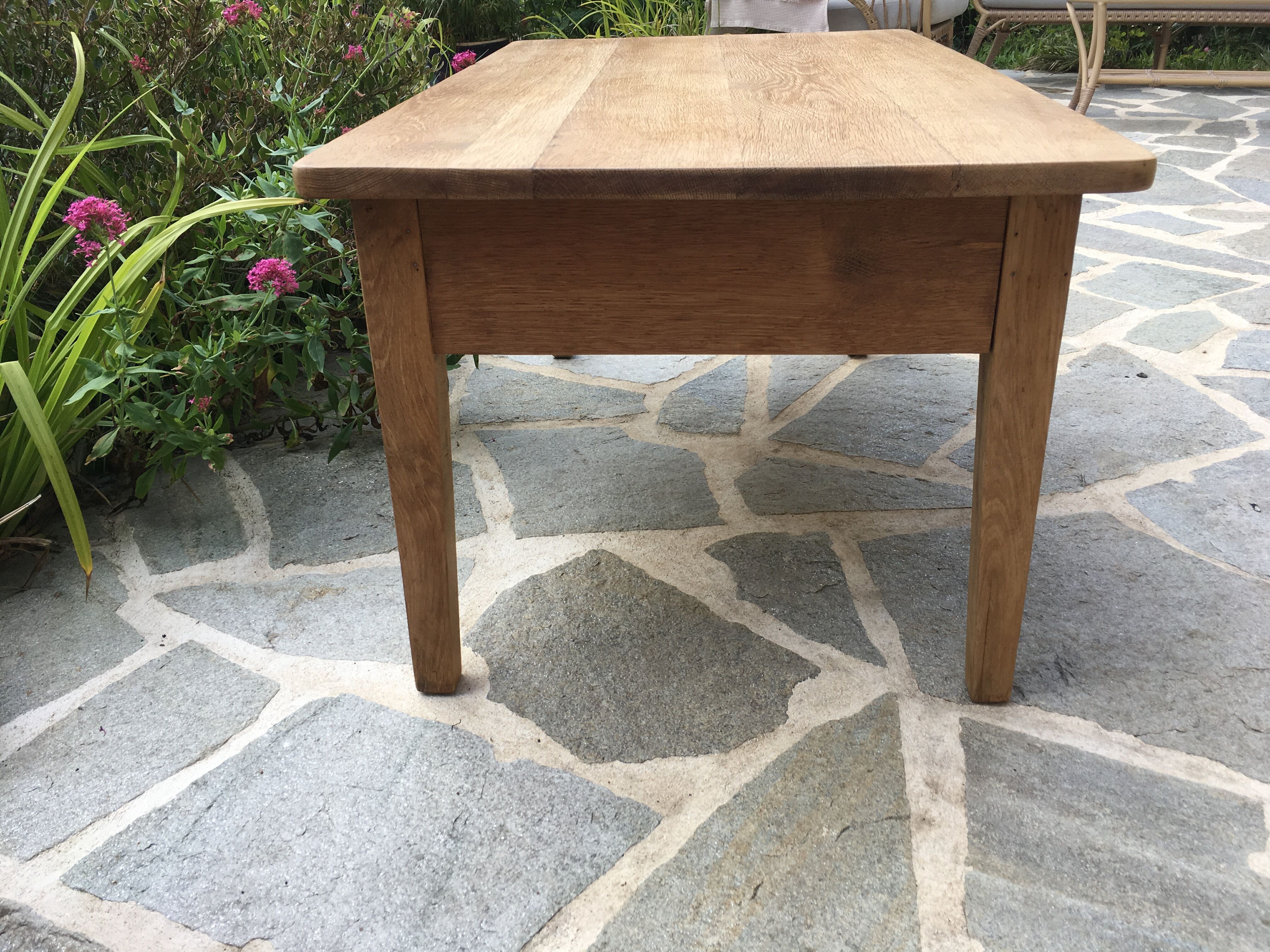 Waxed raw wood coffee table