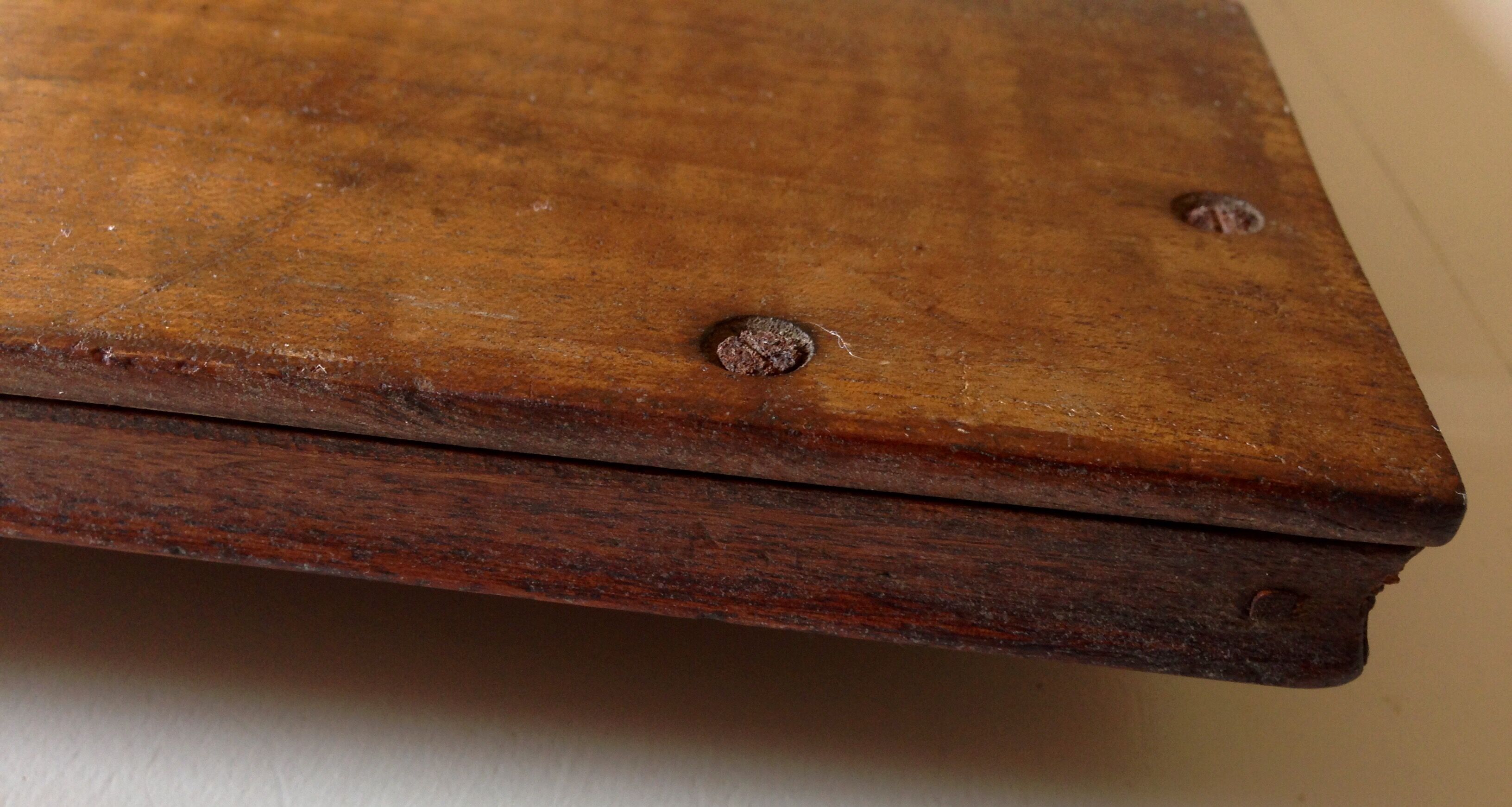 Tray in wood and brass