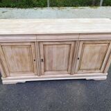 Louis Philippe rustic buffet, vintage, renovated in solid wood, 185cm.