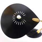 1950s Cosack Cobra black desk or table lamp in brass, mid-century, Stilnovo style.