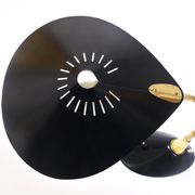 1950s Cosack Cobra black desk or table lamp in brass, mid-century, Stilnovo style.