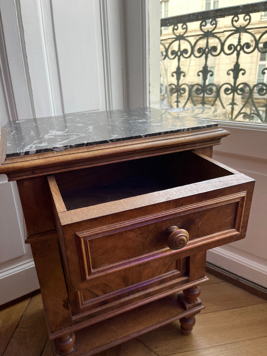 Bedside table and marble top