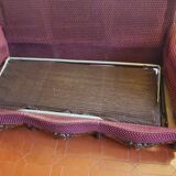 Burgundy velvet canapé bed in Louis XV Regency style.