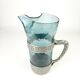 Hadeland Glass pitcher by Willy Johansson, pewter holder, vintage