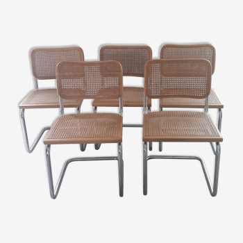 Série de 5 chaises cesca B32 Marcel Breuer