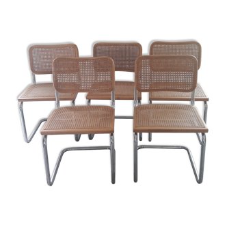 Set of 5 B32 Marcel Breuer cesca chairs
