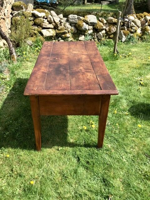 Solid wooden farm table mid-20th century