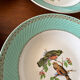 Set of 4 vintage deep plates in earthenware • Bird and leaf decoration
