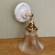 Vintage tulip wall lamp in holophane glass