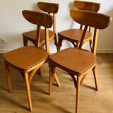 4 chaises « Banane » estampillées Luterma