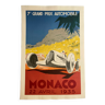 Affiche lithographie "Grand Prix automobile de Monaco 1935" Geo Ham 70x100cm 80's
